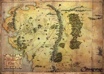 Hobbit - Journey Map plakaty