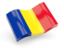 Romania. Glossy wave icon. Download icon.
